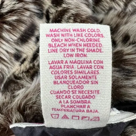 VTG OP Ocean Pacific Faux Fur‎ Animal Print Full Zip Reversible Hooded Jacket XL - Picture 8 of 14